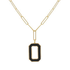 Collier in 18 Karat - 750 Gelbgold mit Onyx, Onyx Eleganz - 276823