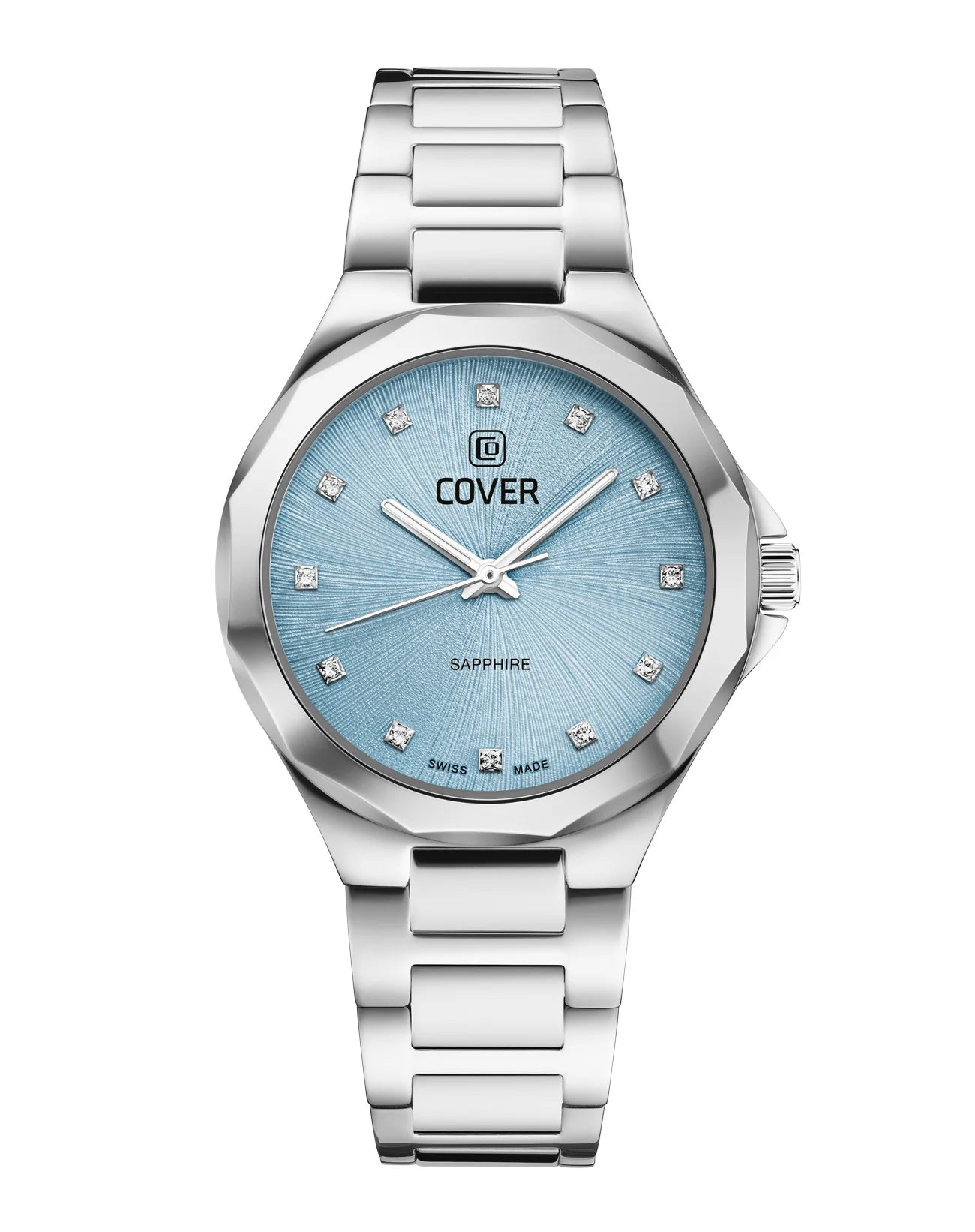 COVER Cardea Crystal Hellblau, Silber Damenuhr - CO221.02