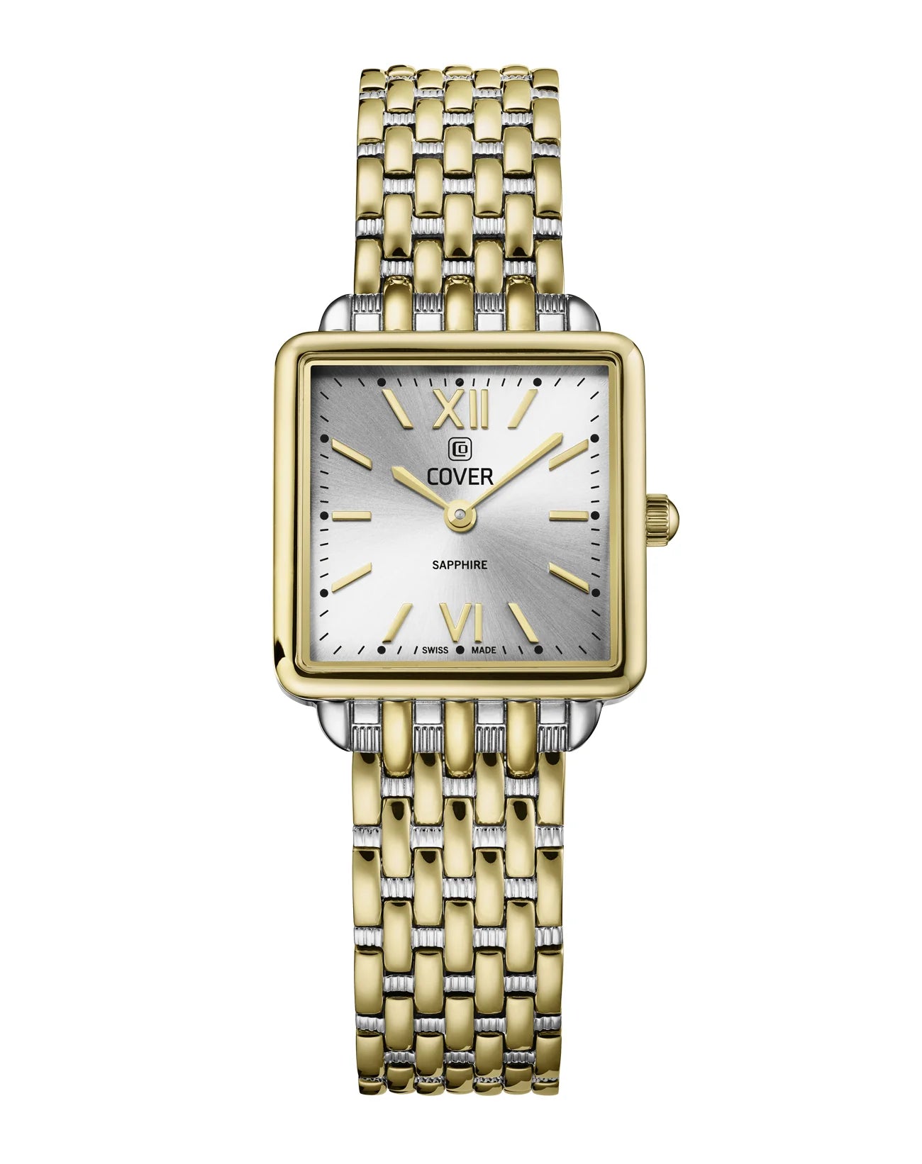 COVER Lovis Square Damen Uhr Silber Bicolor Gold