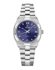 COVER Urban Muse Faceted Diamond Damen Uhr Blau Silber
