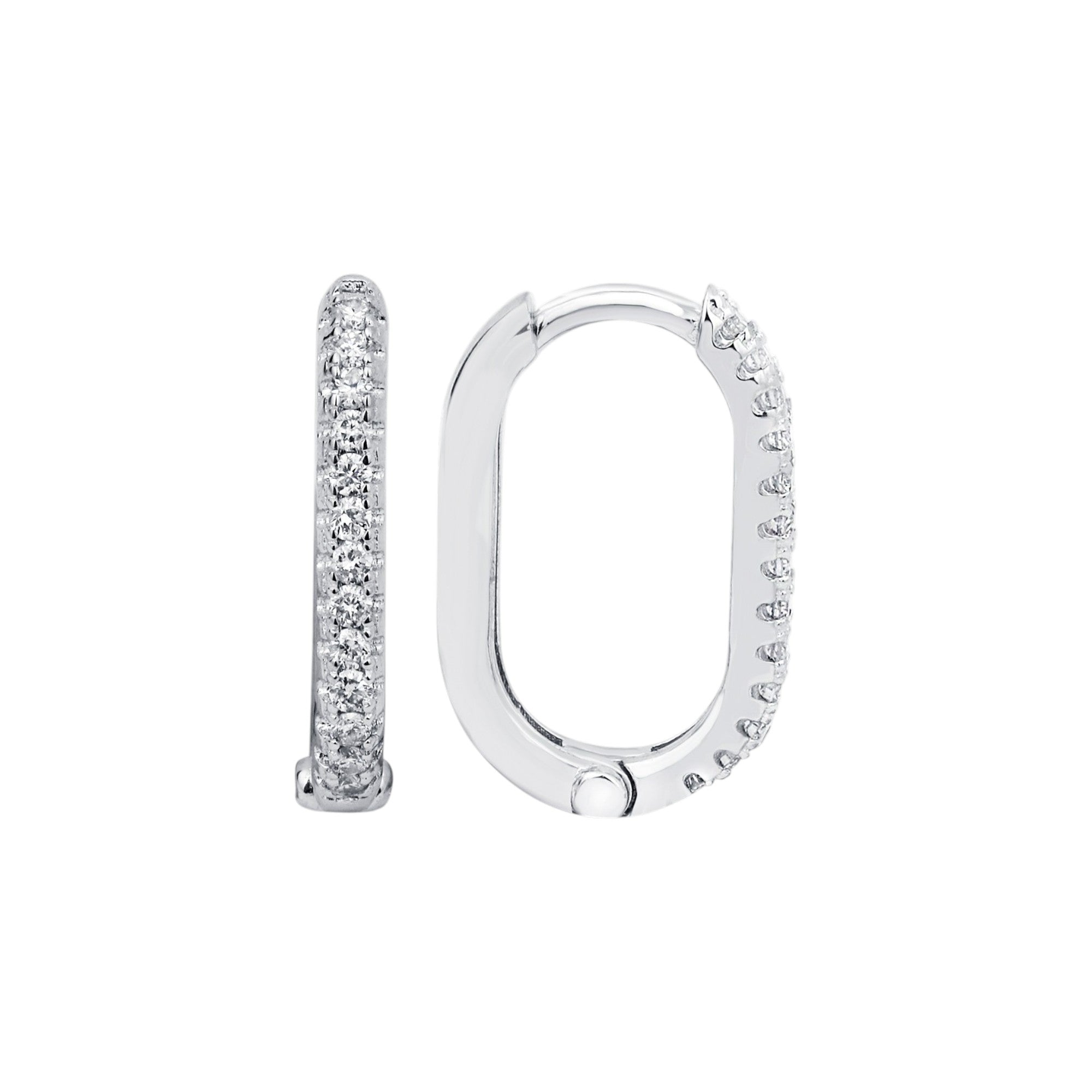Creolen mit 0.21 ct Diamanten in 585 oder 750 Weissgold