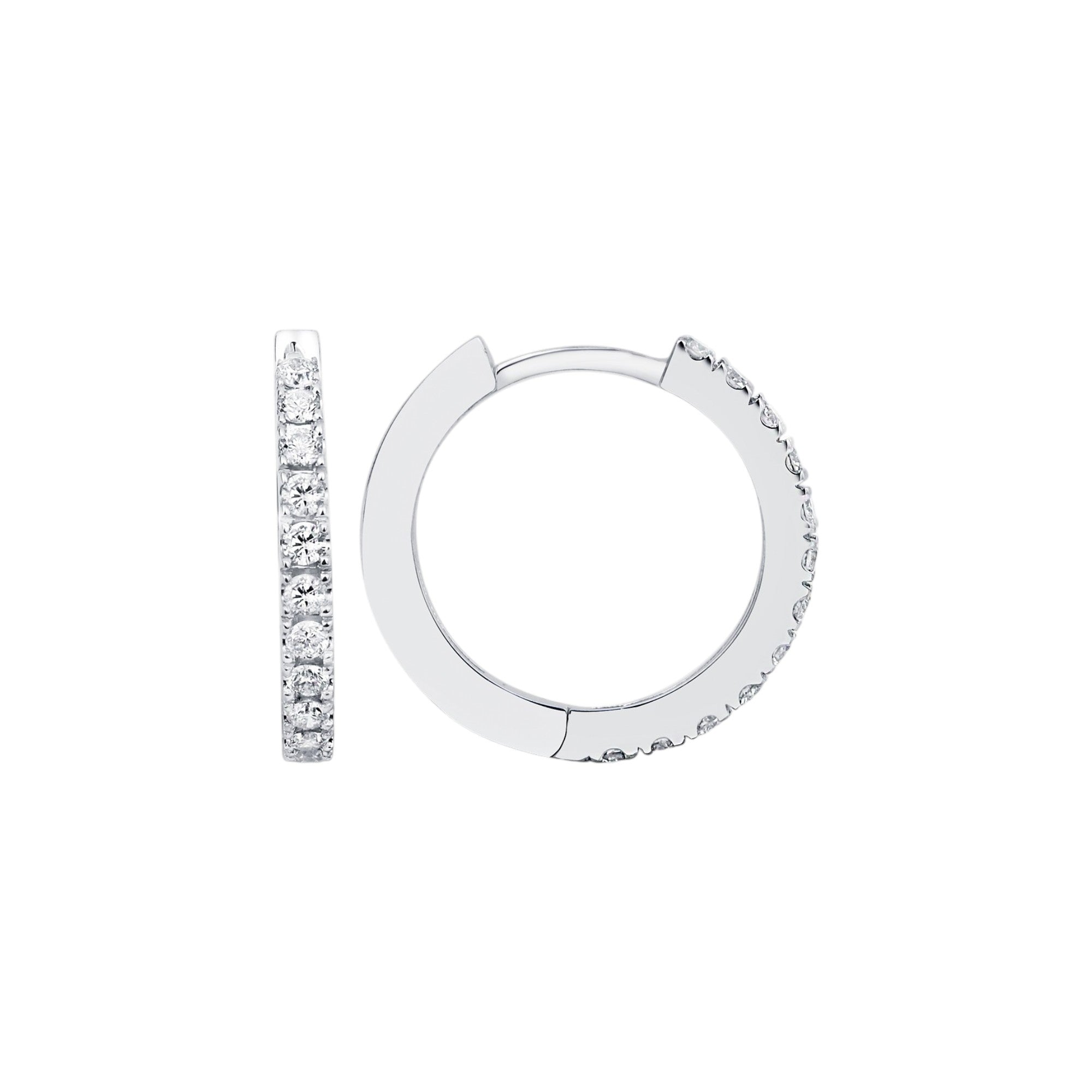 Creolen mit 0.40 ct Diamanten in 585 oder 750 Weissgold