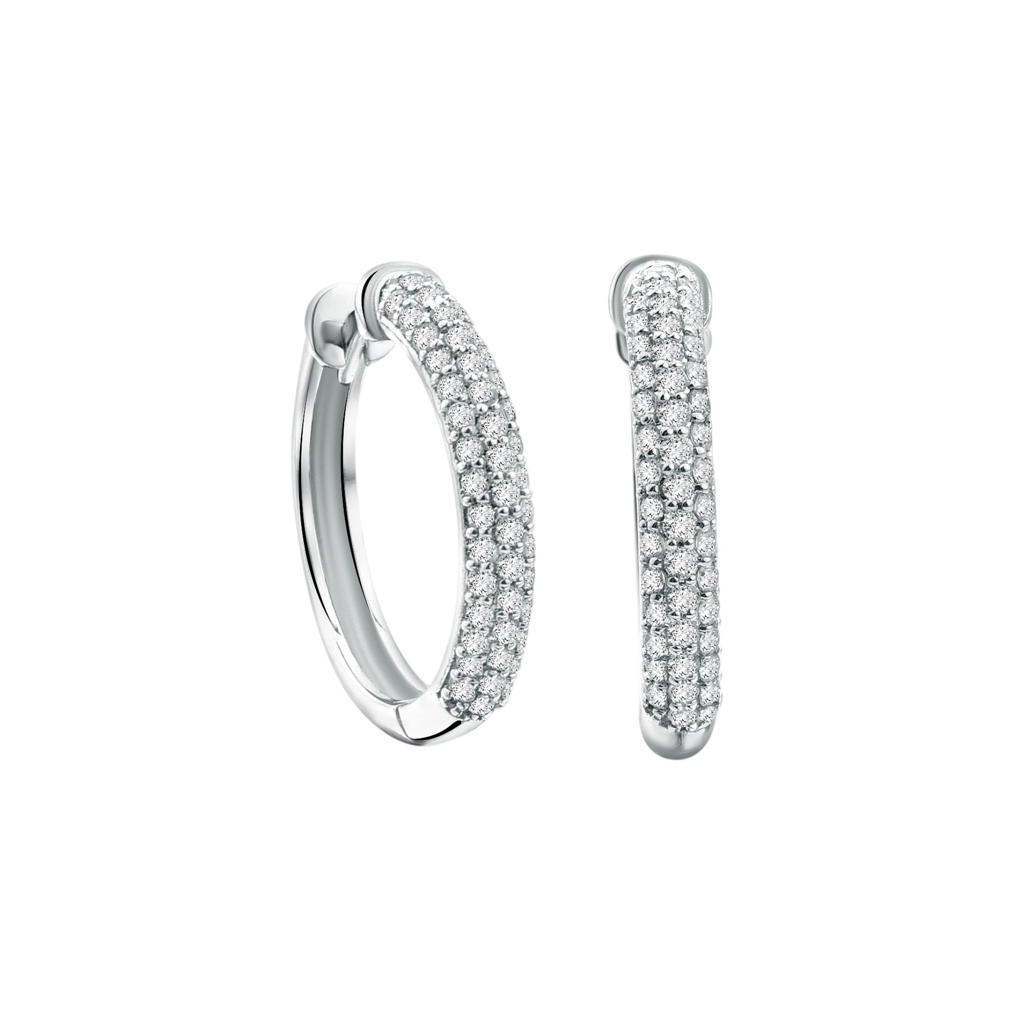 Creolen mit 0.44 ct Diamanten in 585 oder 750 Weissgold