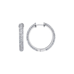 Creolen mit 1.02 ct Diamanten in 585 oder 750 Weissgold