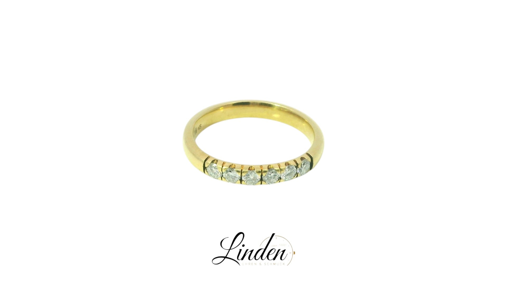 Damenring 750 Gelbgold Brillant 0.42 ct. Gr. 57
