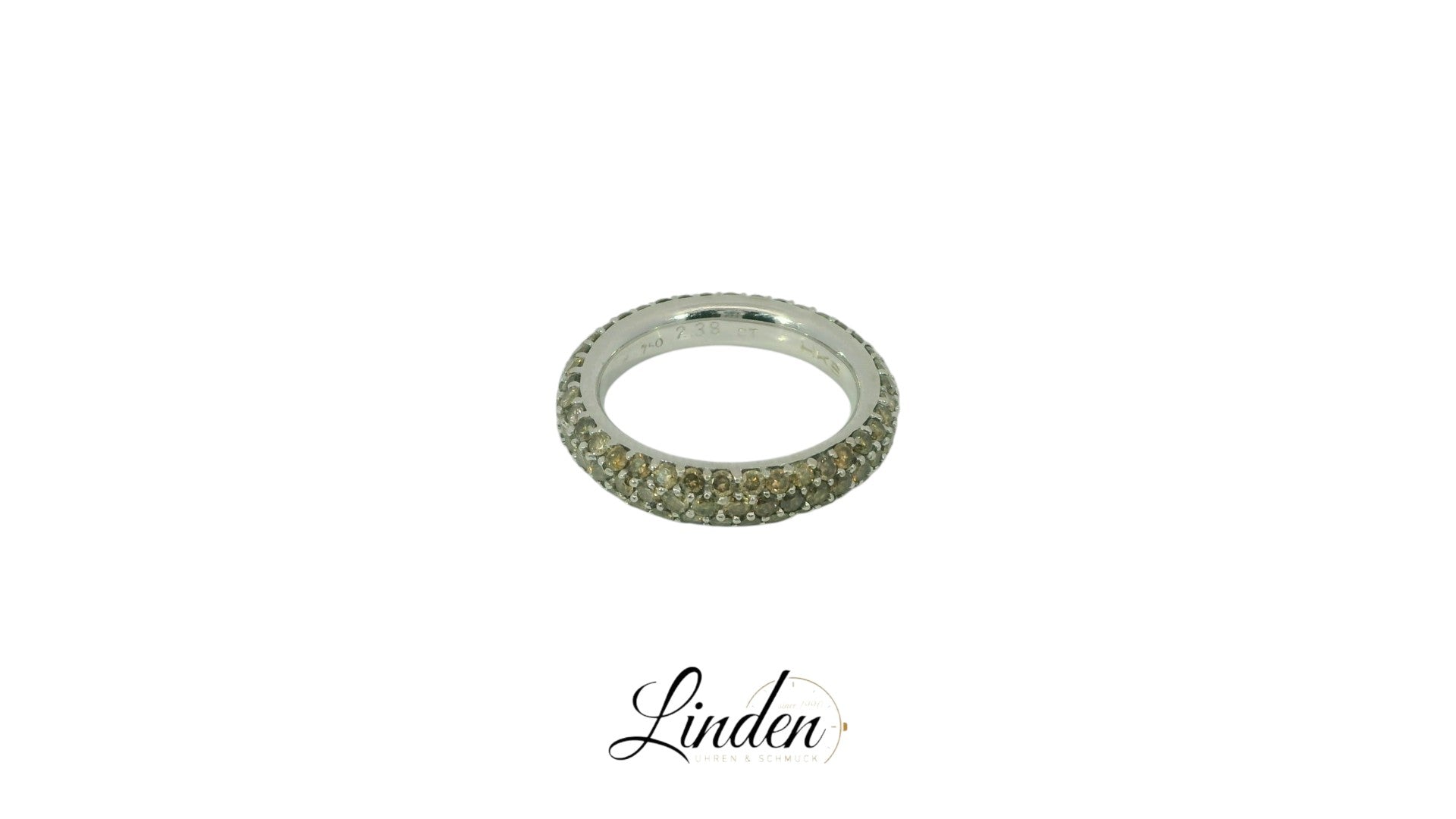 Damenring 750 Weissgold Diamant Gr. 54.5