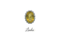 Damenring 750 Weissgold Gelbstein Diamant Gr. 52