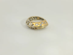 18K Gelbgold- 750 Ring 6,9gr mit 8 Diamanten