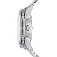 Emporio Armani Herrenuhr – Edelstahl Silber, 43 mm, Blaues Zifferblatt, Quarzwerk, 10 ATM, Luxus Designeruhr - AR11587