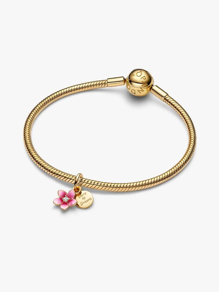 Disney Vaiana Blume Charm-Anhänger Vergoldet - 763845C01