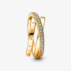 Dreifach gekreuzter Pavé-Ring - 169057C01