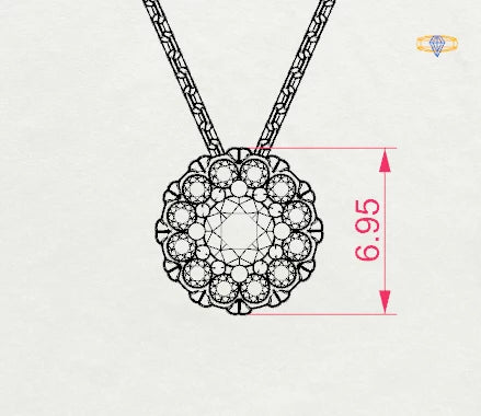 Elegante Diamant-Halskette aus 18K Gold - 104-10044(3.0)