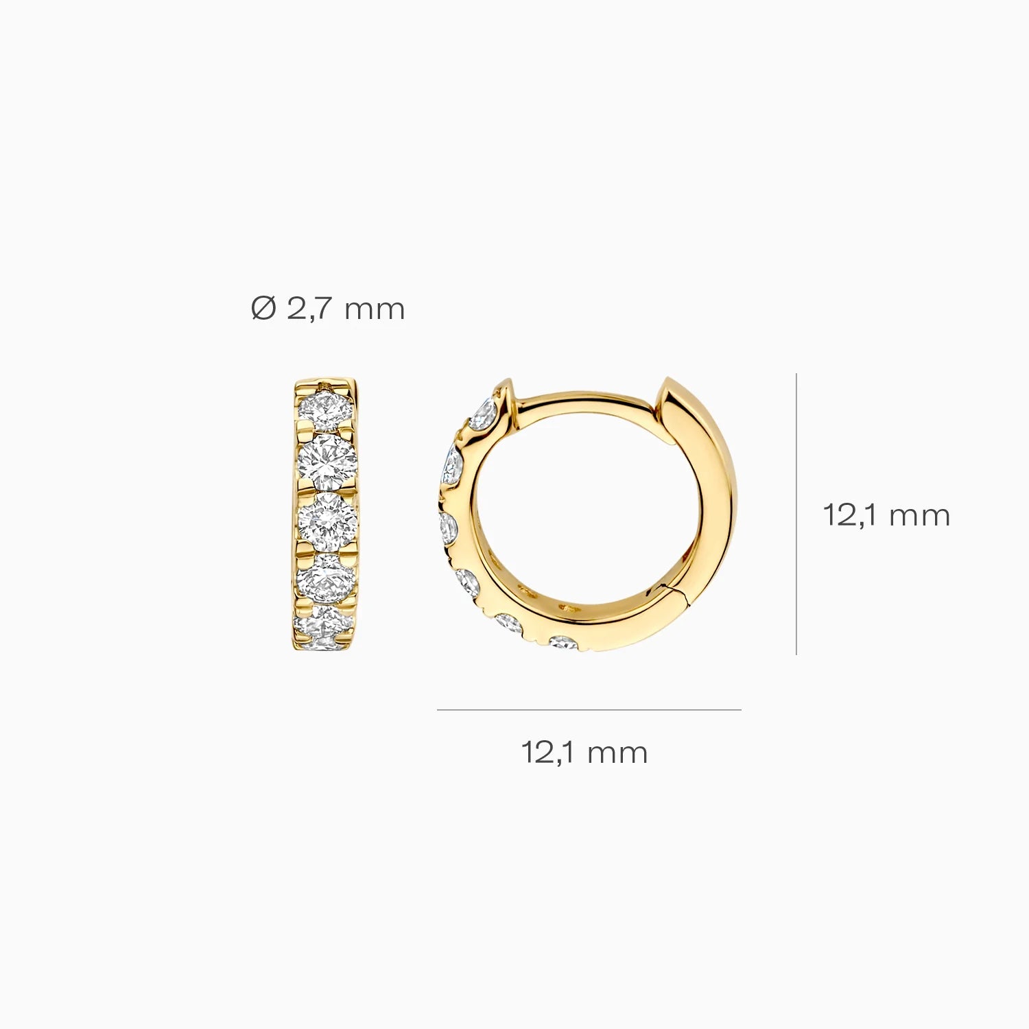 Elegante Diamant-Ohrstecker aus 585er Gelbgold mit Labordiamanten - LG7031Y