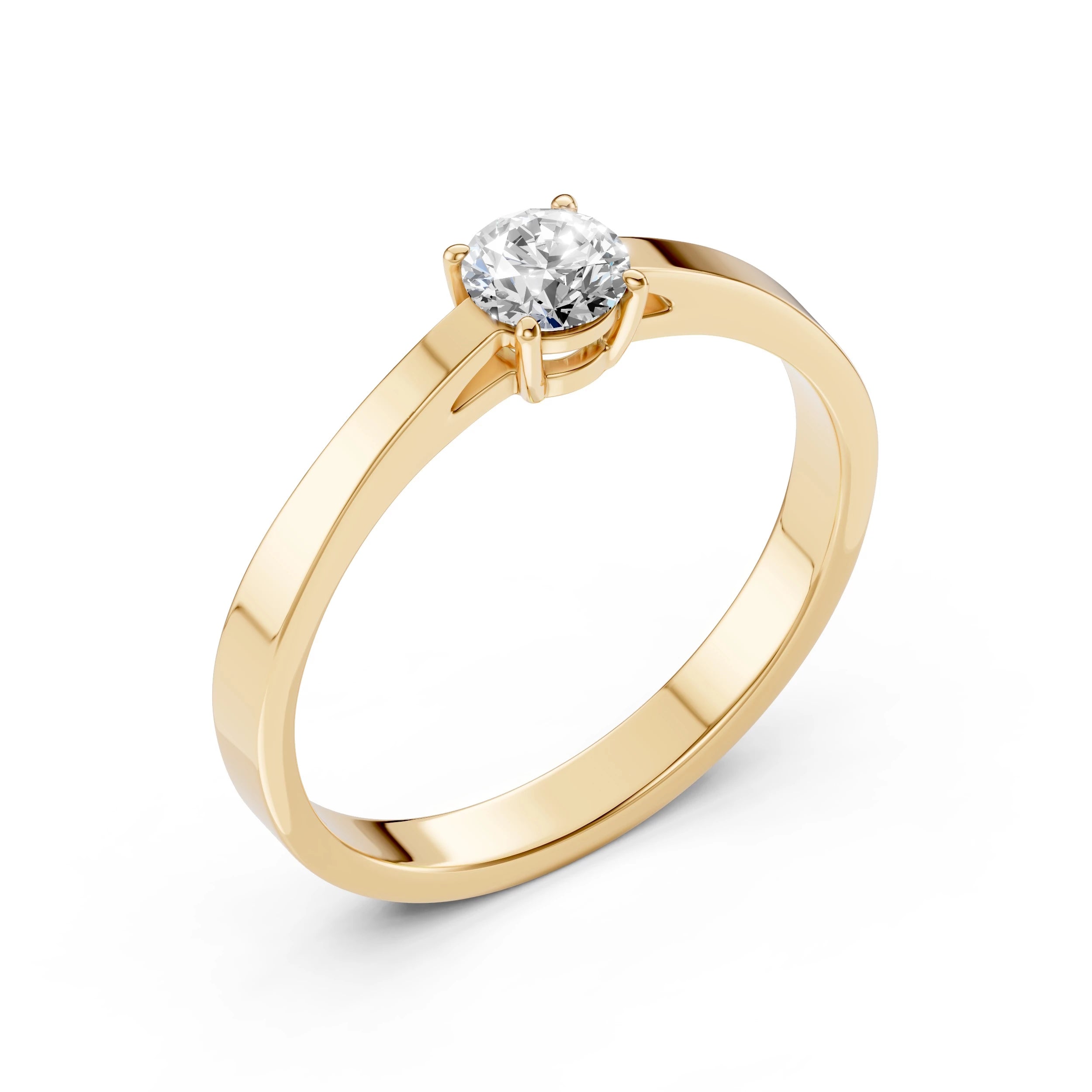 Eleganter Diamant-Ring aus 18K Gold mit zertifiziertem Stein - 101-10012/1(4.7)