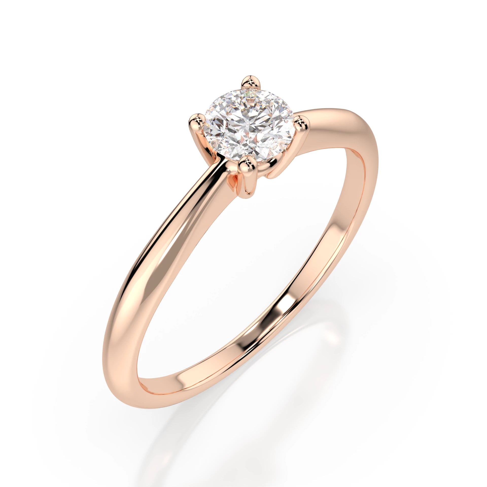 Eleganter Diamant-Ring aus 18K Gold mit zertifiziertem Stein - 101-10021(4.2)