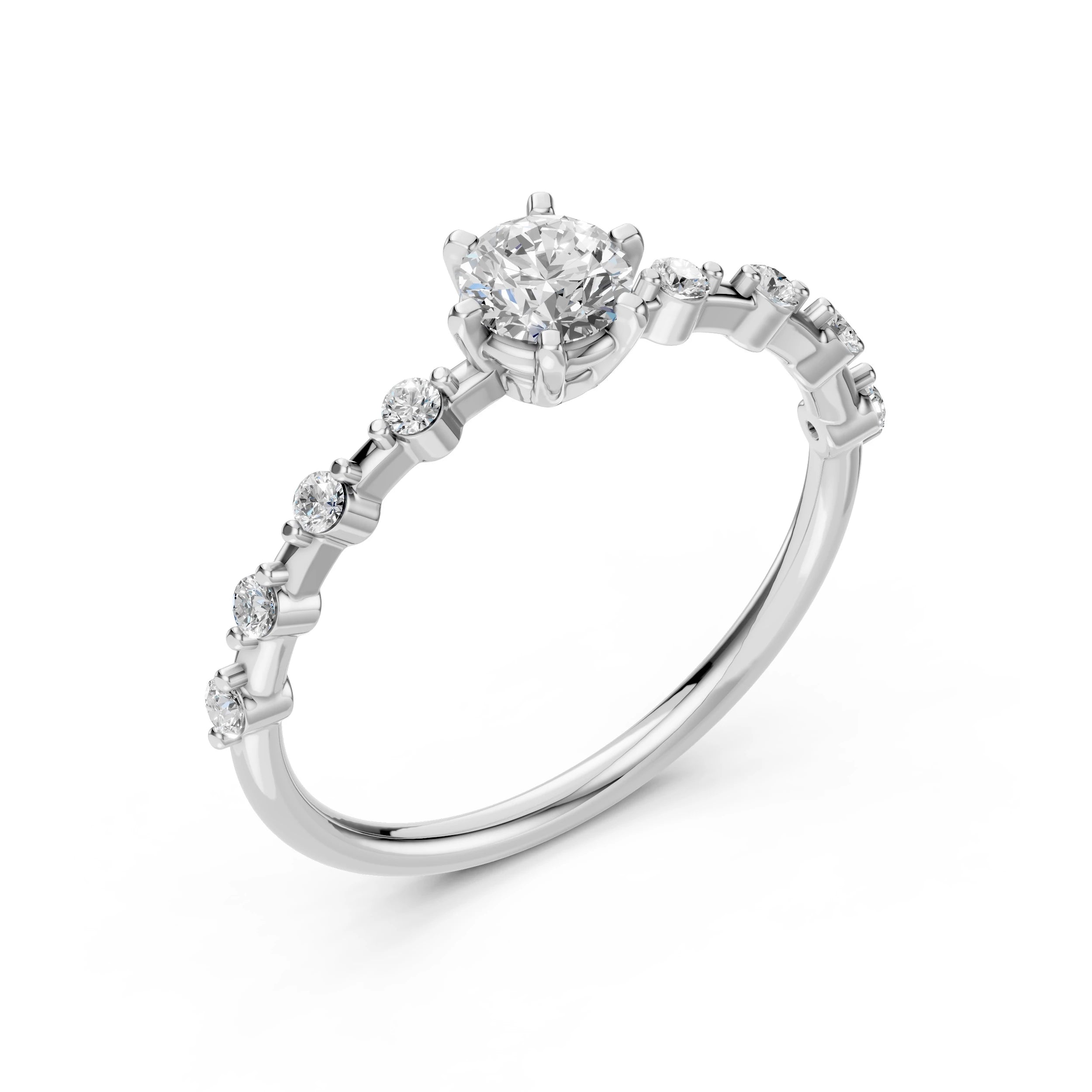 Eleganter Diamant-Ring aus 18K Gold mit zertifiziertem Stein - 101-10144(4.7)