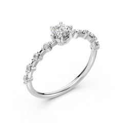 Eleganter Diamant-Ring aus 18K Gold mit zertifiziertem Stein - 101-10144(4.7)