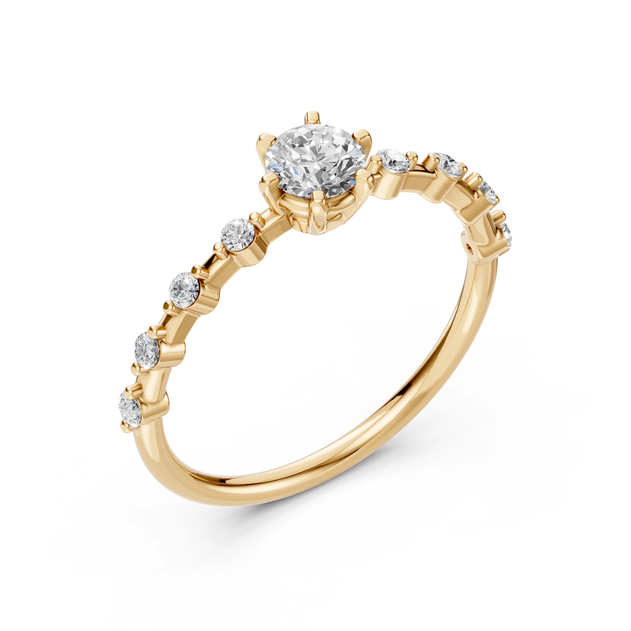 Eleganter Diamant-Ring aus 18K Gold mit zertifiziertem Stein - 101-10144(4.7)