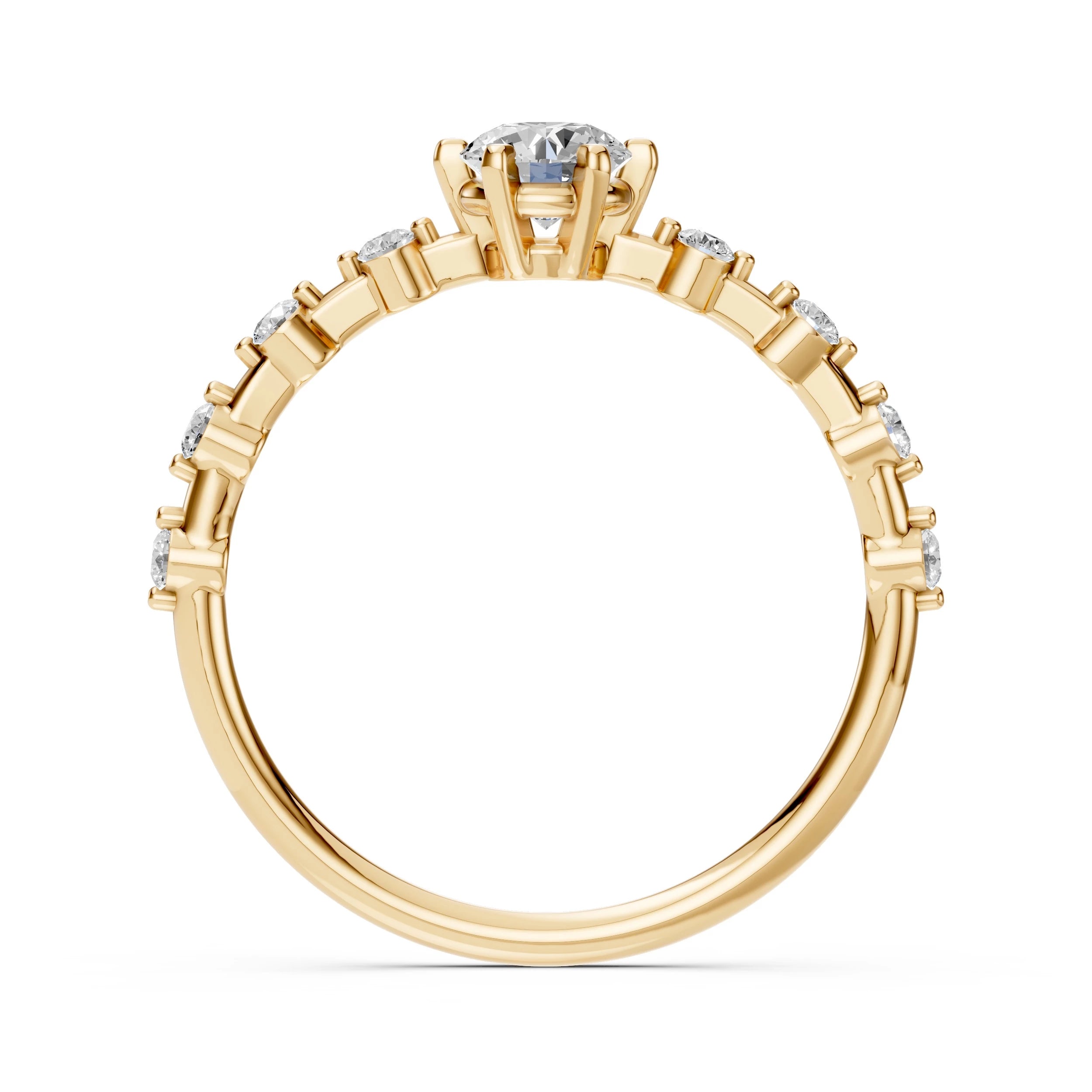 Eleganter Diamant-Ring aus 18K Gold mit zertifiziertem Stein - 101-10144(4.7)