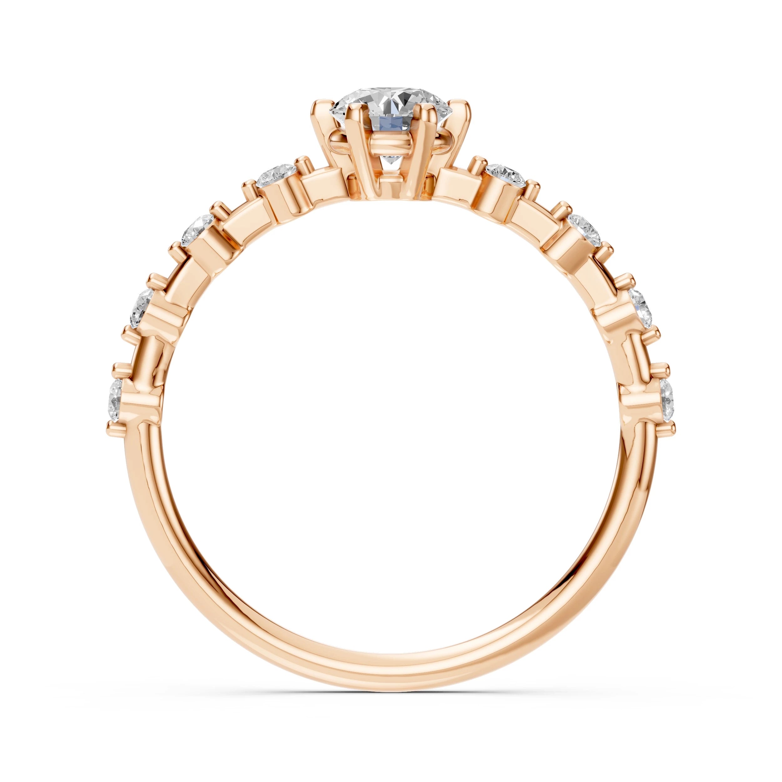Eleganter Diamant-Ring aus 18K Gold mit zertifiziertem Stein - 101-10144(4.7)