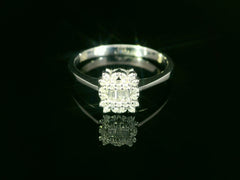 Bague élégante en or blanc 18 carats avec diamant de 0,11 ct – taille 54, disponible immédiatement – ​​MYZ0000076