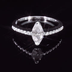 Eleganter Solitär-Diamantring aus 18K Weissgold – 0.51ct F-G SI, Grösse 57 - 555600