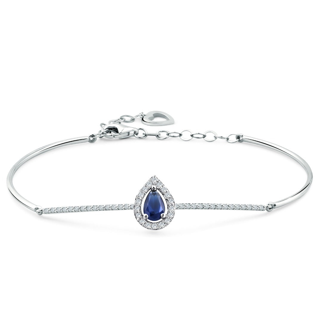 Elegantes Goldarmband mit Diamant und Saphir (14K / 18K) - BL0000618