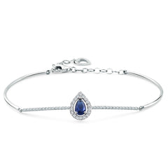 Elegantes Goldarmband mit Diamant und Saphir (14K / 18K) - BL0000618
