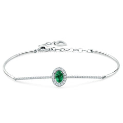 Elegantes Goldarmband mit Diamant und Smaragd (14K / 18K) - BL0000609