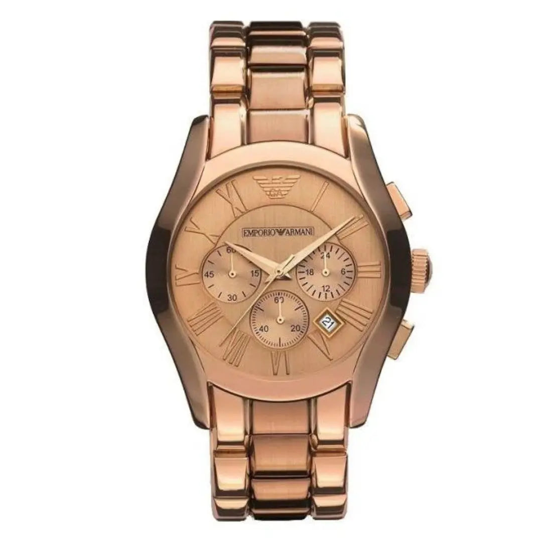 Emporio Armani Herrenuhr Chronograph in Roségold - AR0365