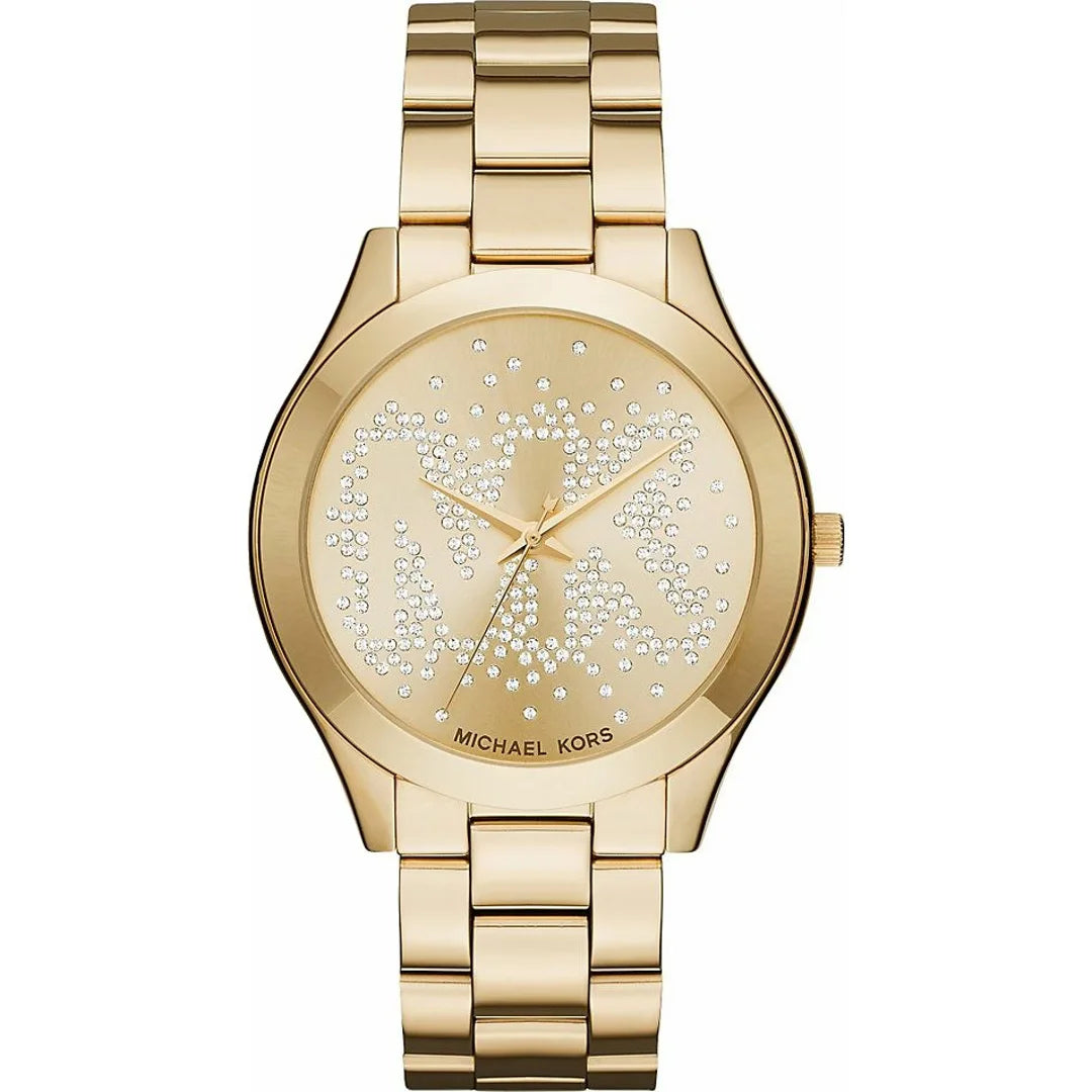 Michael Kors Slim Runway Gold Damenuhr mit MK Logo - MK3590