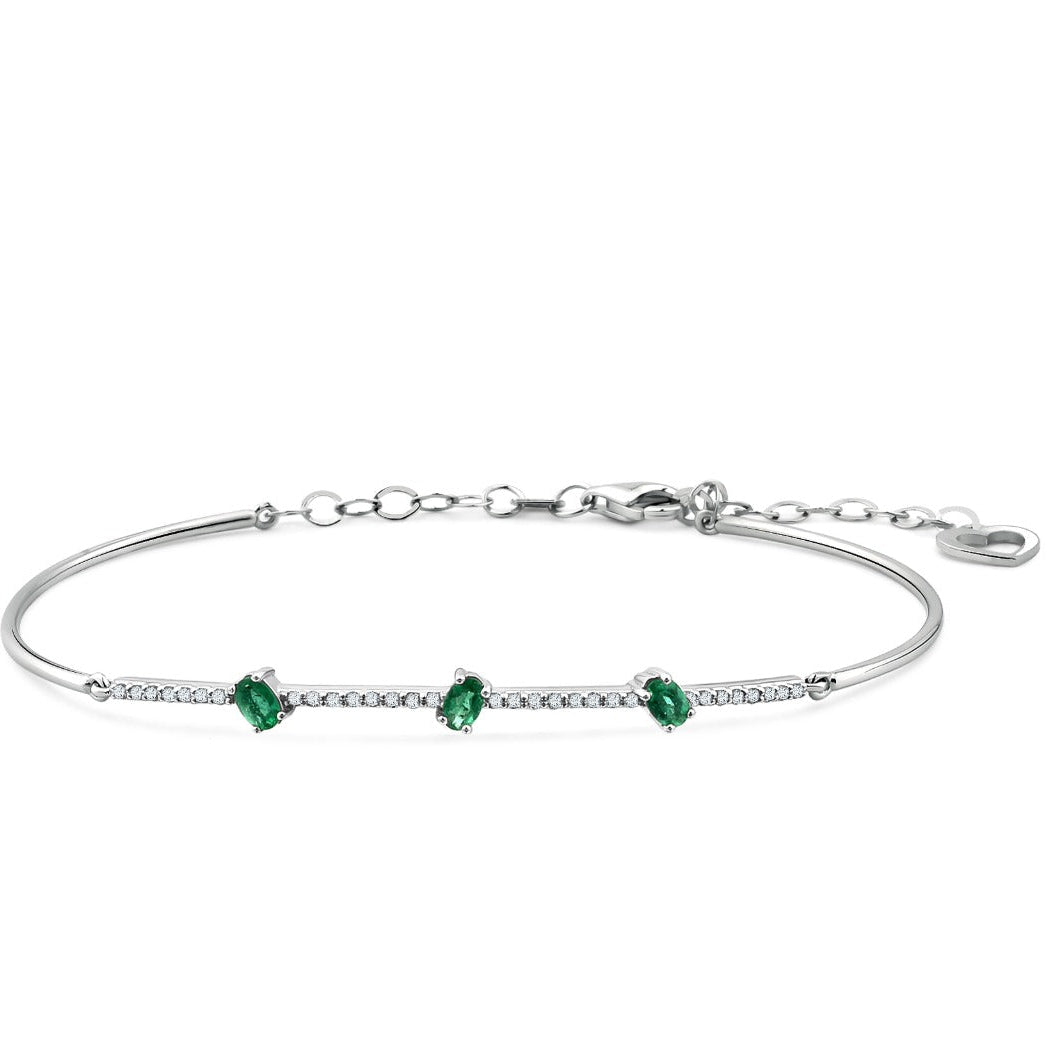 Exklusives Goldarmband mit Diamant und Smaragd (14K / 18K) - BL0000614