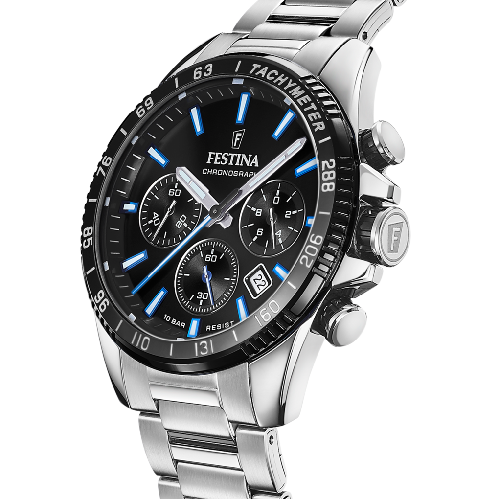 Festina Timeless Chrono Herrenuhr mit Edelstahl Armband - F20560/5