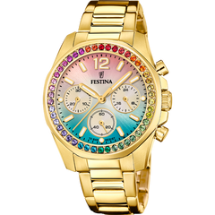 Festina Damenuhr - Swiss Made, Rainbow, Stahl, Multicolor - F20609/5