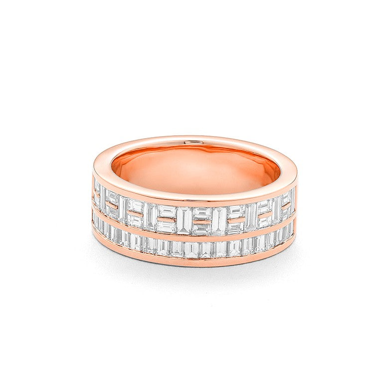 Facet Cnc Ring Halbgefasster Memoirering in 750/18 Karat Roségold