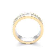 Facet Cnc Ring Memoirering in 750/18 Karat Bicolor Weiss- & Gelbgold