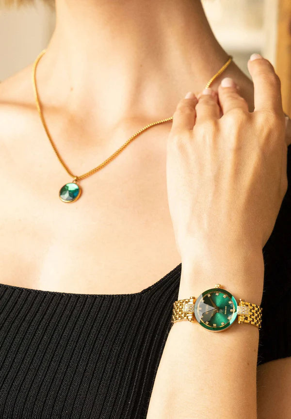 Facet Strass Schweizer Damenuhr - J5.497.S