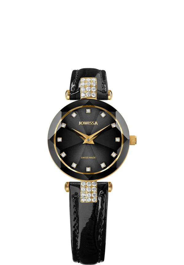Facet Strass Schweizer Damenuhr - J5.614.S