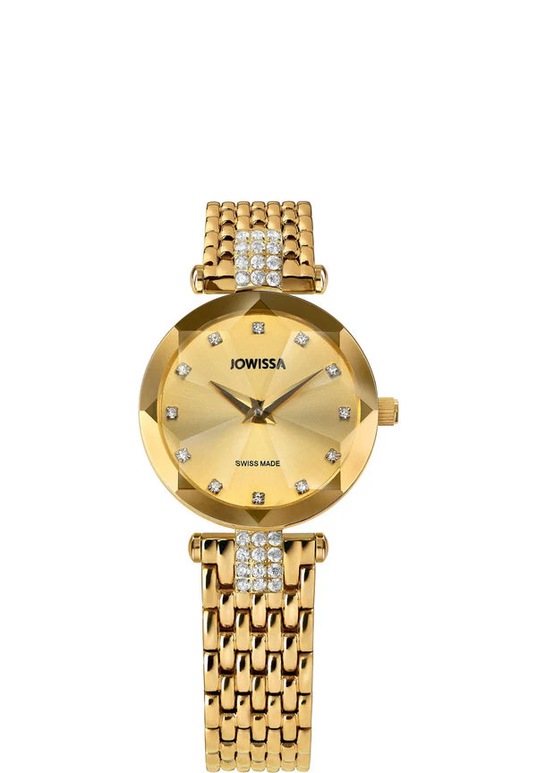 Facet Strass Schweizer Damenuhr - J5.629.S