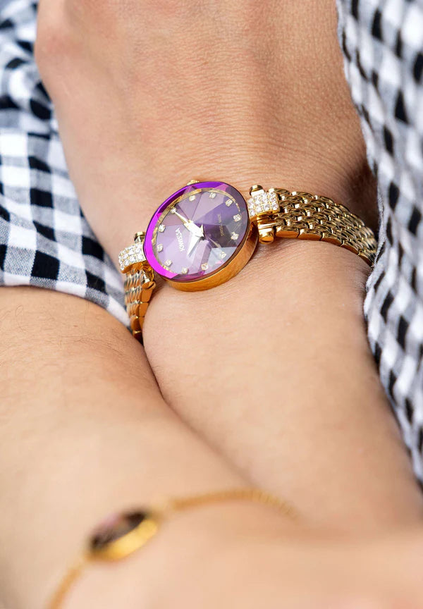 Facet Strass Schweizer Damenuhr - J5.631.S