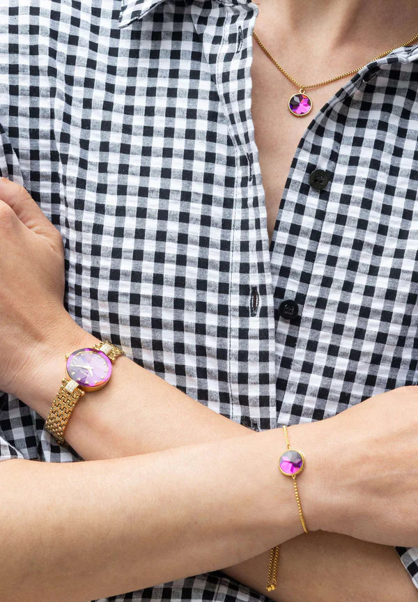 Facet Strass Schweizer Damenuhr - J5.631.S