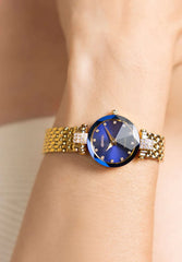 Facet Strass Schweizer Damenuhr - J5.632.S