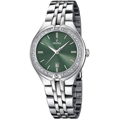 Festina Quarz Damenuhr - Grün Zifferblatt, Edelstahl Armband - F16867/7