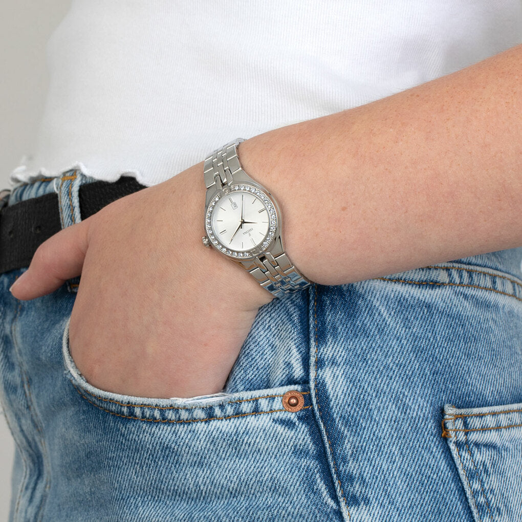 Festina Mademoiselle  Swiss Made Damenuhr mit Edelstahl Armband - F16867/1