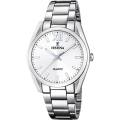 Festina Damenuhr Swiss Made Boyfriend Alegria - Weiss Edelstahl Armband - F20622/1