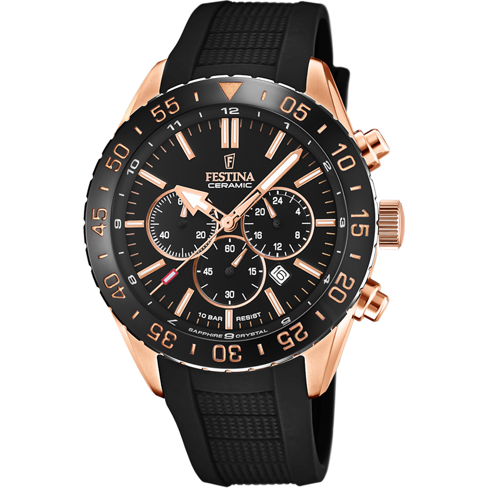 Festina Ceramic Herrenuhr mit Kautschuk Armband - F20516/2