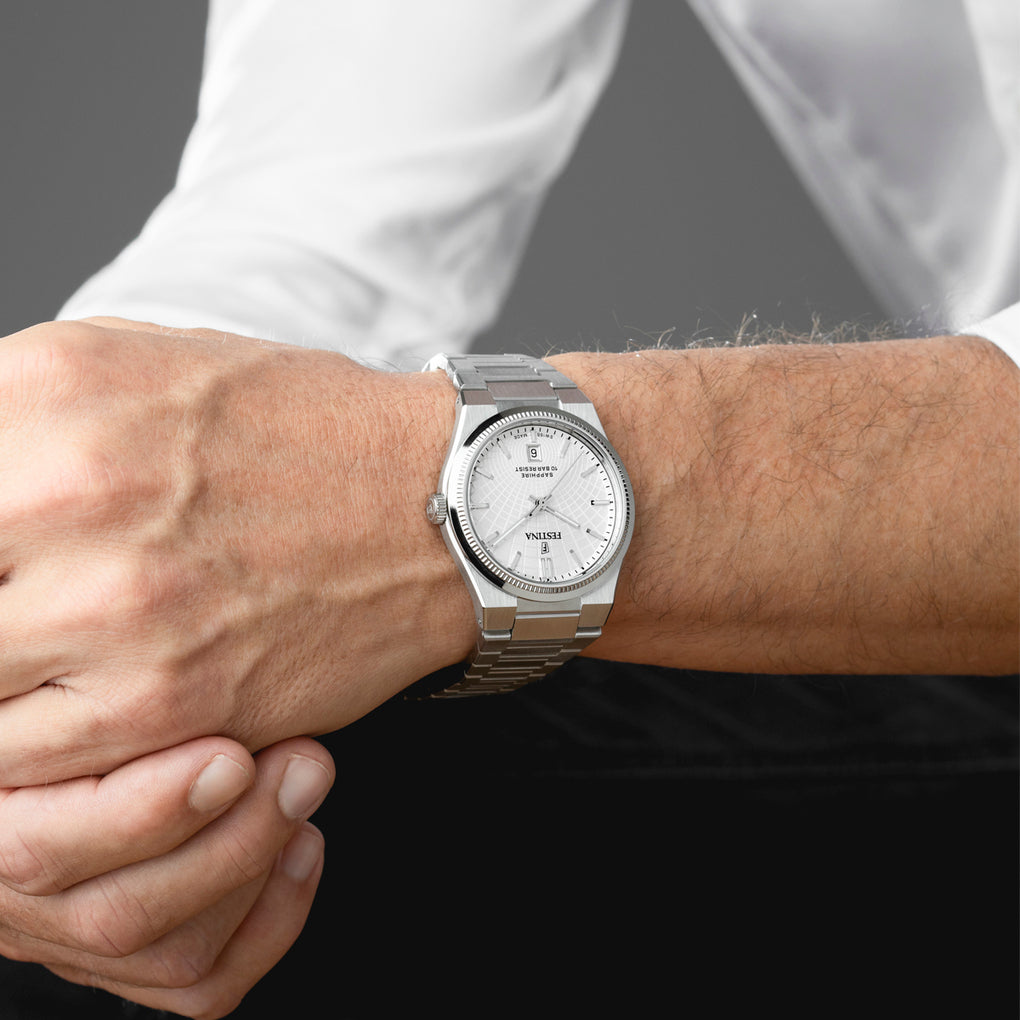 Festina Rivé Swiss Made Silberfarben Herrenuhr - F20051/1