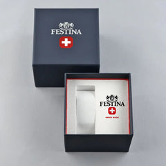 Festina Swiss Rivé Chrono 42 Schwarzes Leder Herrenuhr - F20060/4