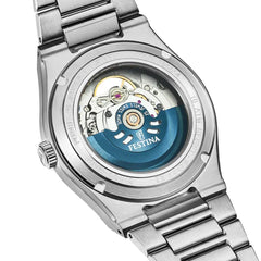 Festina Swiss Rivé Open Heart 35 Silber / Blau Damenuhr - F20054/5