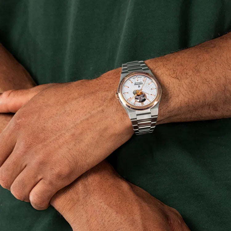 Festina Swiss Rivé Open Heart 40 Bicolor / Silber Herrenuhr - F20061/1